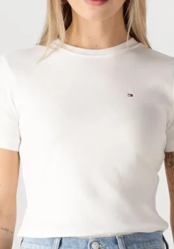witte tommy hilfiger t-shirt slim cody c-nk ss