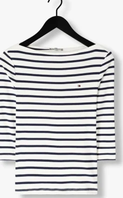witte tommy hilfiger t-shirt slim cody boat-nk 3/4slv