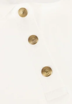 witte tommy hilfiger t-shirt slim gold button polo ss