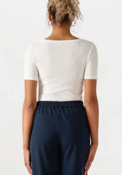 witte tommy hilfiger t-shirt slim 5x2 rib c-nk ss