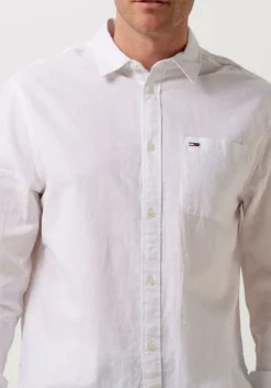 witte tommy jeans casual overhemd tjm reg linen blend shirt