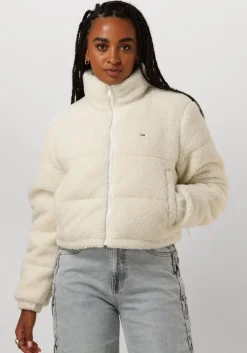 witte tommy jeans gewatteerde jas tjw crp teddy essential puffer