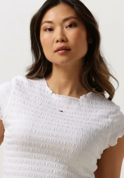 witte tommy jeans top tjw slim smock tee