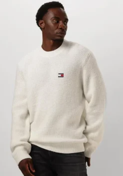 witte tommy jeans trui tjm reg waffle sweater