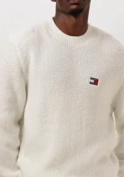 witte tommy jeans trui tjm reg waffle sweater