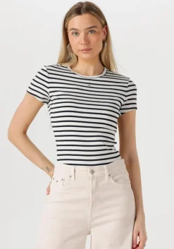 witte tommy jeans t-shirt tjw slim essential rib ss ext