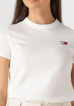 witte tommy jeans t-shirt tjw reg badge tee
