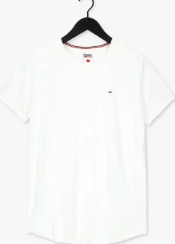 witte tommy jeans t-shirt tjm slim jaspe c neck