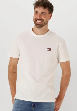 witte tommy jeans t-shirt tjm reg badge tee ext