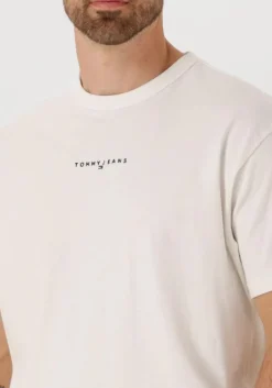 witte tommy jeans t-shirt tjm rlx linear logo tee