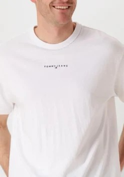 witte tommy jeans t-shirt tjm rlx linear logo tee