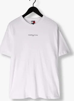 witte tommy jeans t-shirt tjm rlx linear logo tee