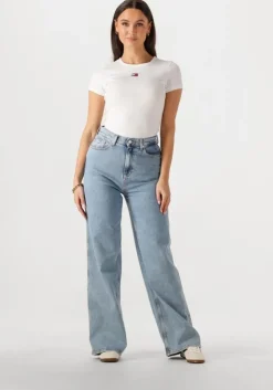 witte tommy jeans t-shirt twj slim badge rib tee