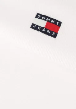 witte tommy jeans t-shirt twj slim badge rib tee