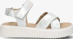 witte ton & ton platte sandalen alba