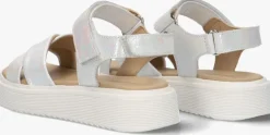 witte ton & ton platte sandalen alba