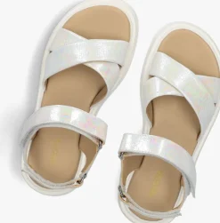 witte ton & ton platte sandalen alba