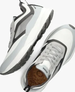 witte woden lage sneakers stelle transparan