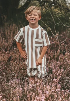 witte your wishes korte broek bold stripes relaxed shorts