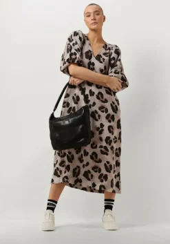 zand by-bar midi jurk juta cheetah dress