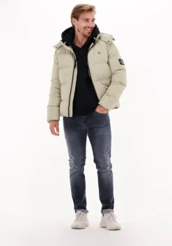 zand calvin klein gewatteerde jas essentials down jacket
