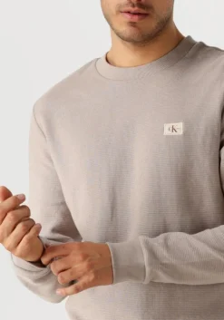 zand calvin klein trui woven label waffle ls tee