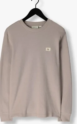 zand calvin klein trui woven label waffle ls tee