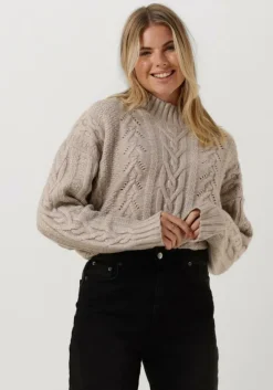 zand co'couture trui jenesse cable crop knit