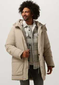 zand elvine gewatteerde jas povel