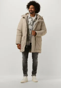 zand elvine gewatteerde jas povel