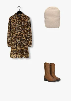 zand indian blue jeans mini jurk leopard dress