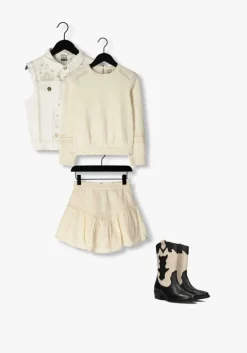 zand indian blue jeans minirok lace ruffle skirt