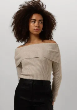 zand minus trui fame off shoulder knit pullover
