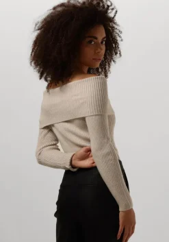 zand minus trui fame off shoulder knit pullover