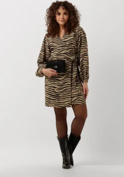 zand neo noir mini jurk oaklynn graphic zebra dress