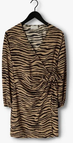 zand neo noir mini jurk oaklynn graphic zebra dress