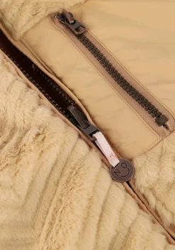 zand nono teddy jas baybee reversible mid long hooded jacket