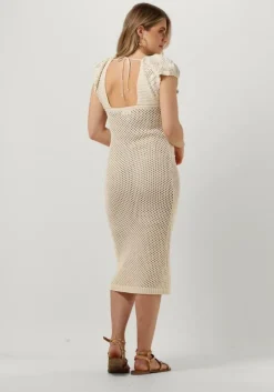 zand object midi jurk objedita s/s knit dress a vip 23