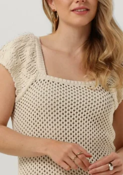 zand object midi jurk objedita s/s knit dress a vip 23