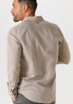 zand pme legend casual overhemd long sleeve shirt cotton linen 2 tone