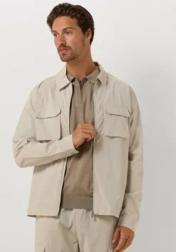 zand pure path overshirt shirt with front zipper and chest pockets