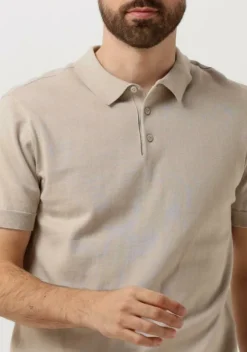 zand pure path polo knitted shortsleeve polo button up with chest embroidery