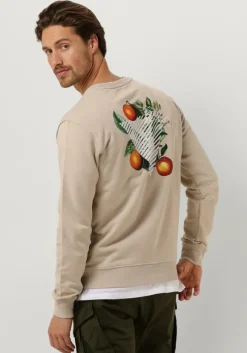 zand pure path trui crewneck with fnt and back print