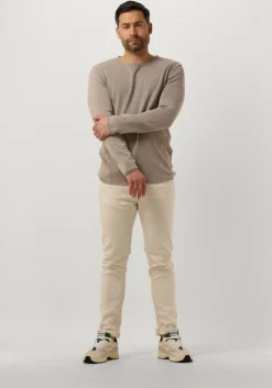 zand pure path trui flat knitted shirt with small logo on chest