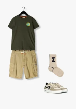 zand scotch & soda korte broek garment-dyed cotton linen cargo shorts