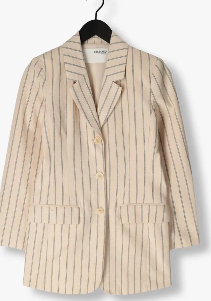 zand selected femme blazer slfhilda ls fitted blazer pin stripe