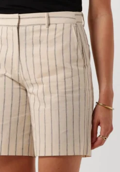 zand selected femme broeken slfhilda mw shorts pin stripe
