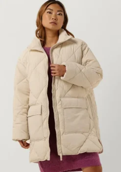 zand selected femme gewatteerde jas heidi puffer jacket