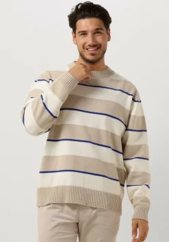 zand woodbird trui wbkurt stripe crew