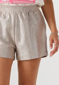 zilveren alix the label korte broek ladies woven foil shorts